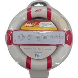 PDP Red Nerf Nintendo Wii Steering Racing Wheel for Mario Kart